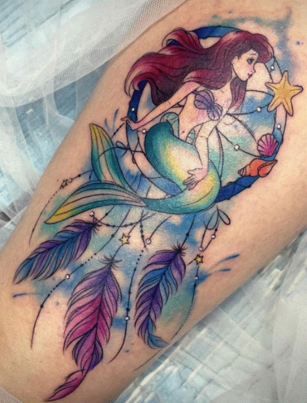 Ariel with Dream Catcher Tattoo