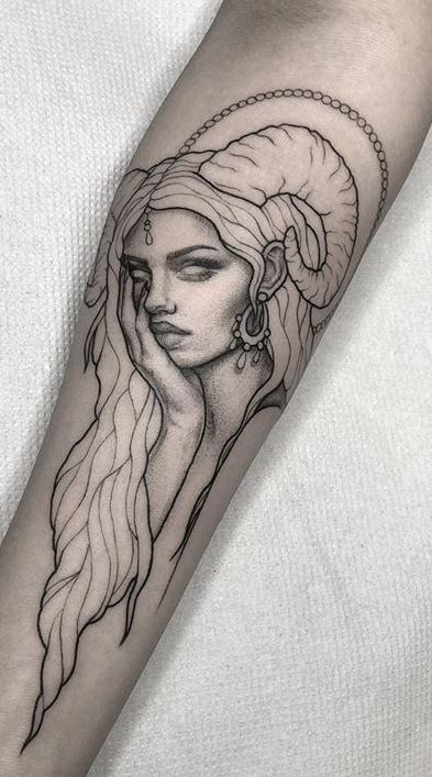 Aries Girl Tattoo