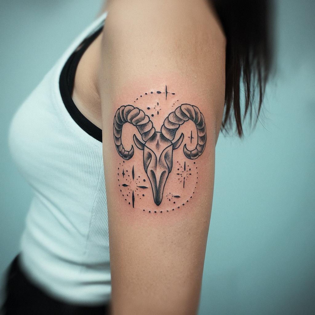 Aries Woman Arm Tattoo