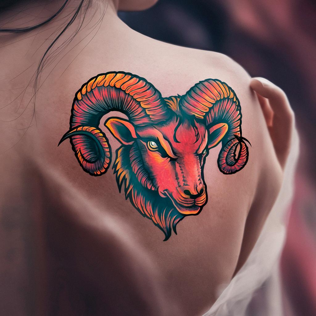 Aries Woman Back Tattoo 2