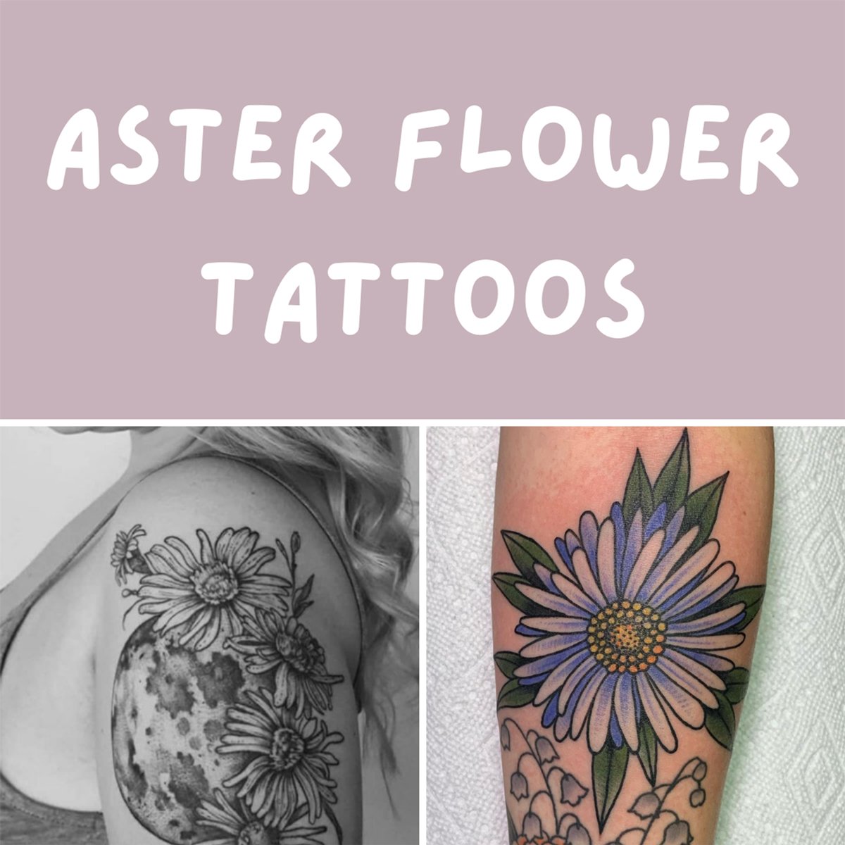 Bold Aster Flower Tattoo Design