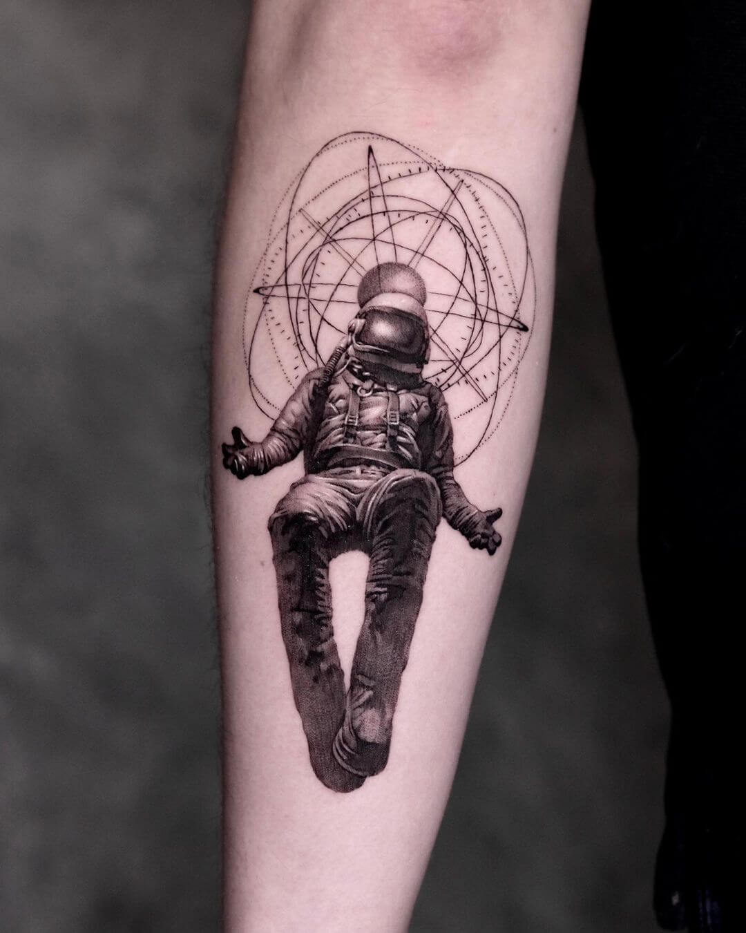 Astronaut Tattoo in Space