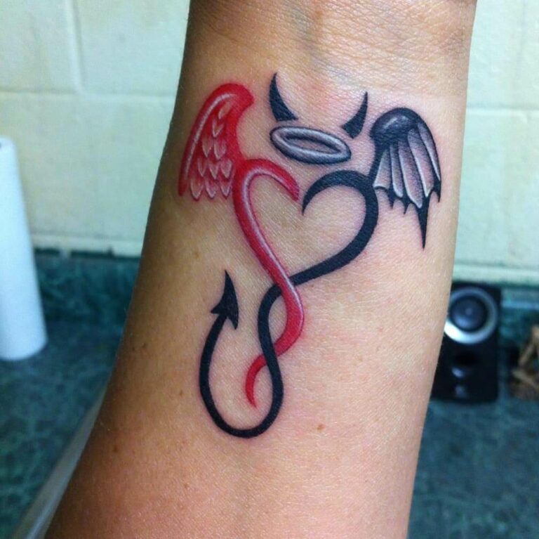 Amazing Angel Devil Tattoo Design