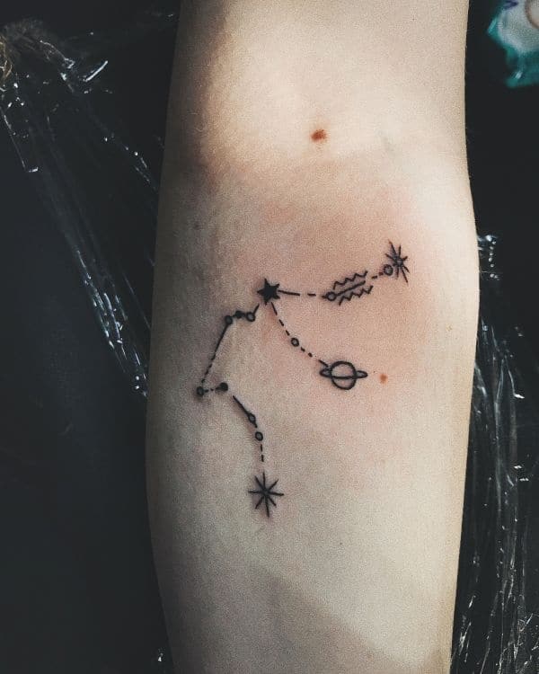 Awesome Aquarius Constellation Tattoo Design