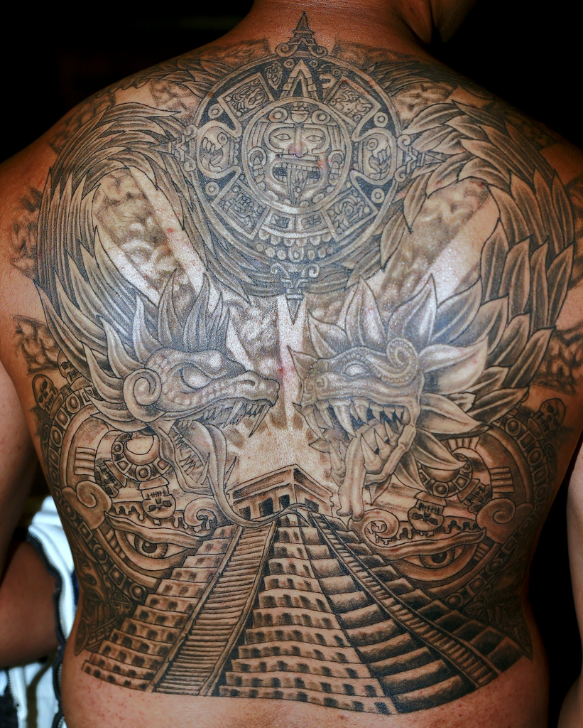 Aztec dragon tattoo