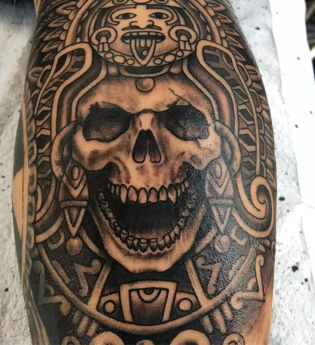 Geometric Aztec tattoo