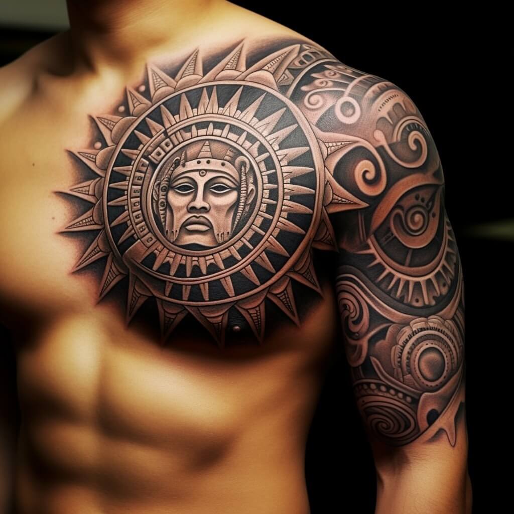 Aztec Chest Tattoo Designs