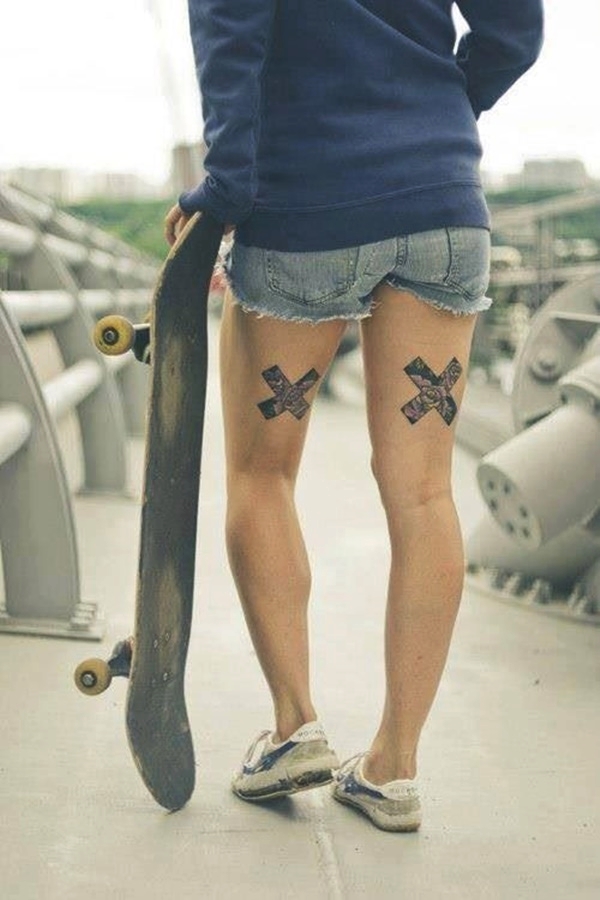 Elegant Back Thigh Tattoo