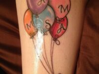 Balloons-and-bow-tattoo-idea