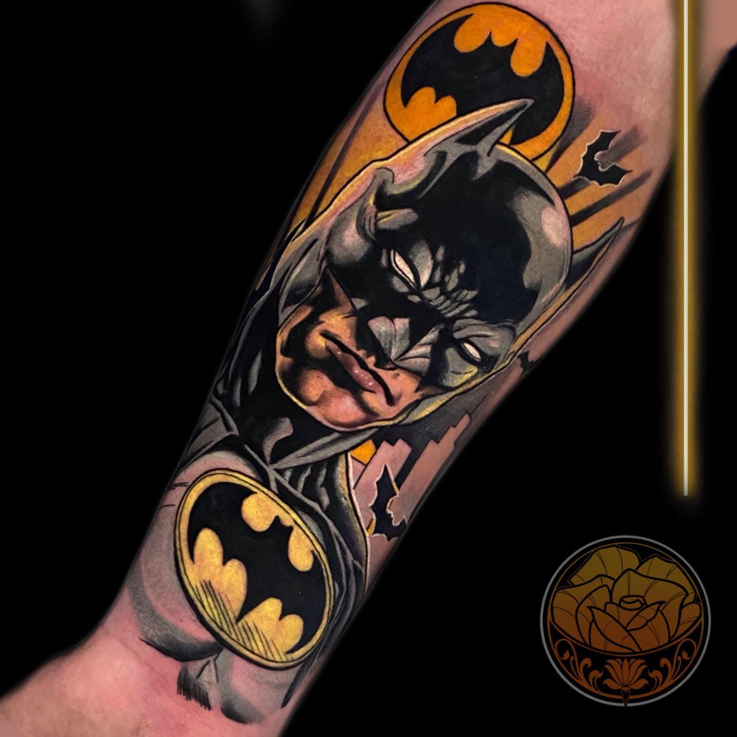 Watercolor Batman Tattoo