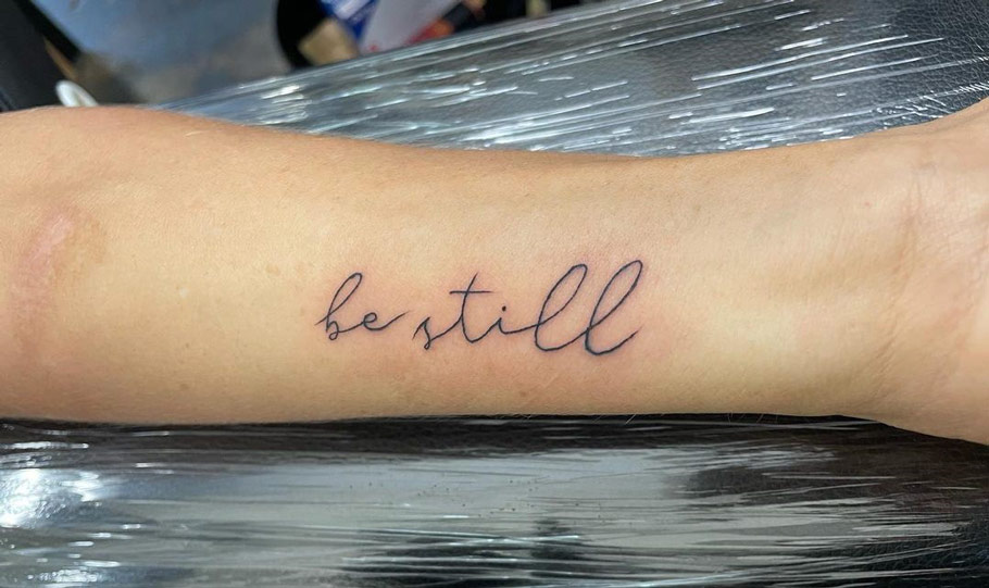 Nature-Inspired Be Still Tattoo