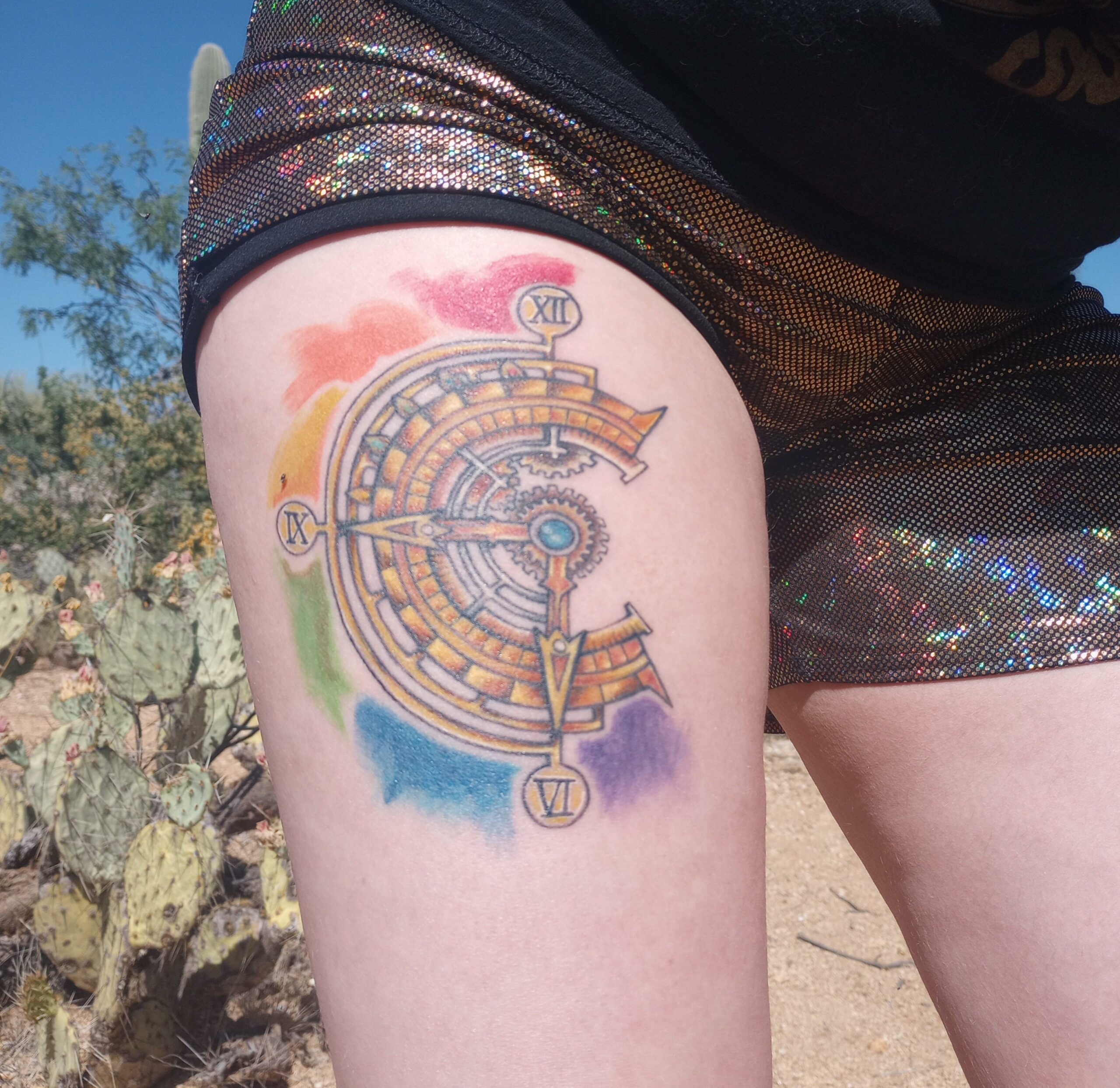 Beautiful Anime Tattoo Idea On The Leg