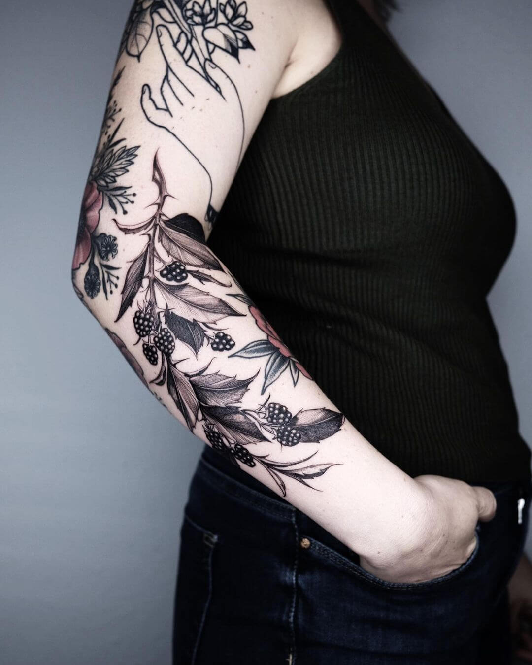 Blueberry Branch Tattoo