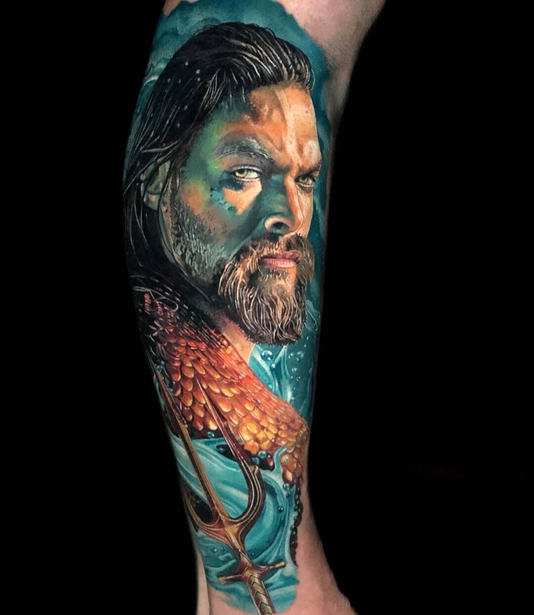 Vibrant Color Aquaman Tattoos