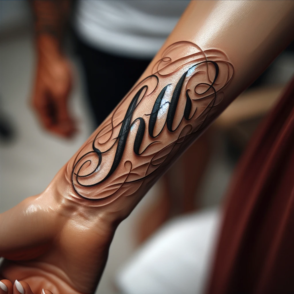Elegant Script Initial Tattoo