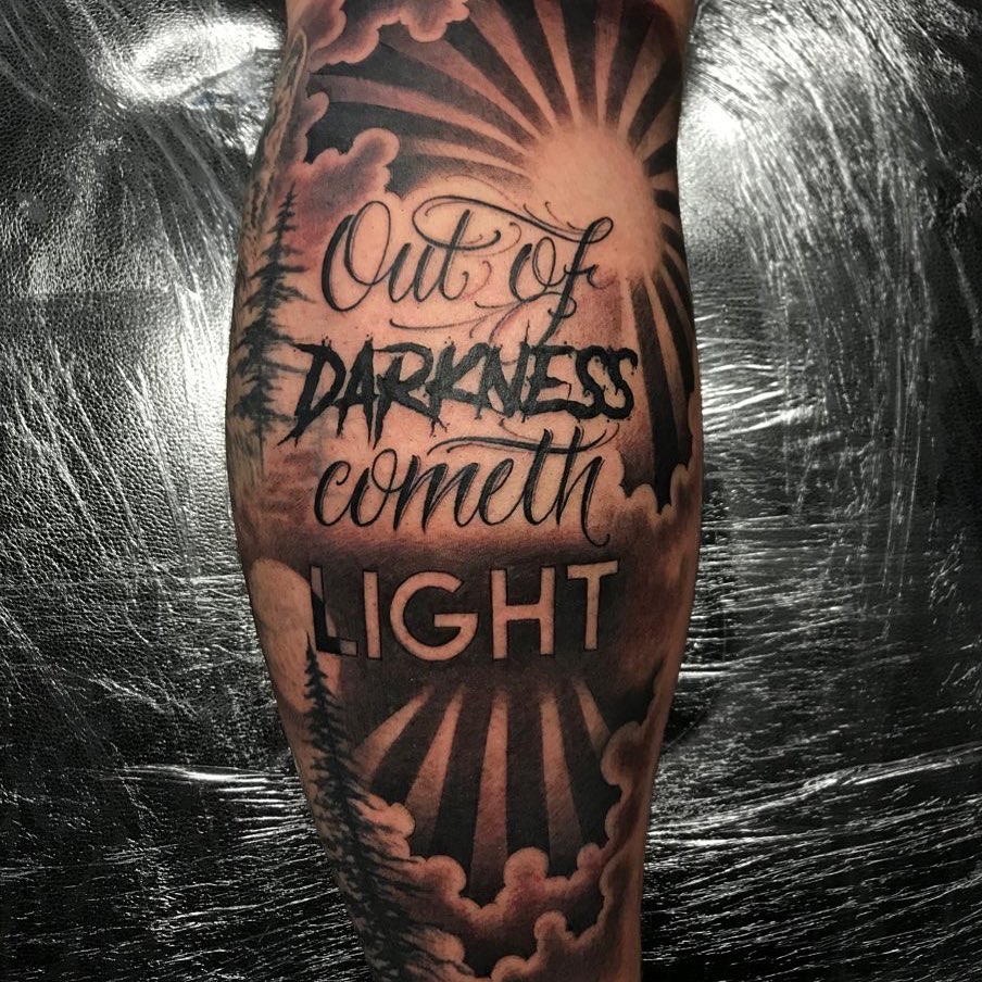 Minimalistic 'Be the Light' tattoo design