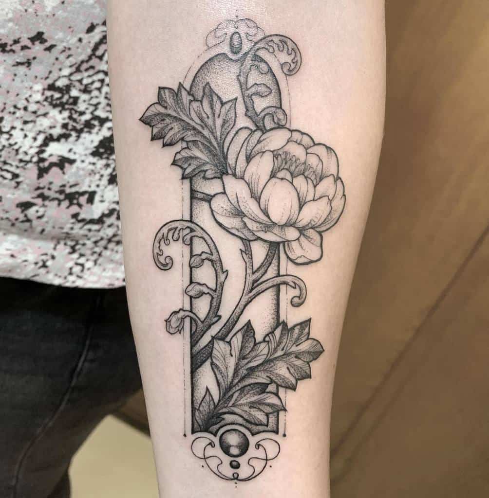 Floral Art Nouveau Tattoo