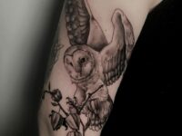 Flying-Barn-Owl-Tattoo-Design