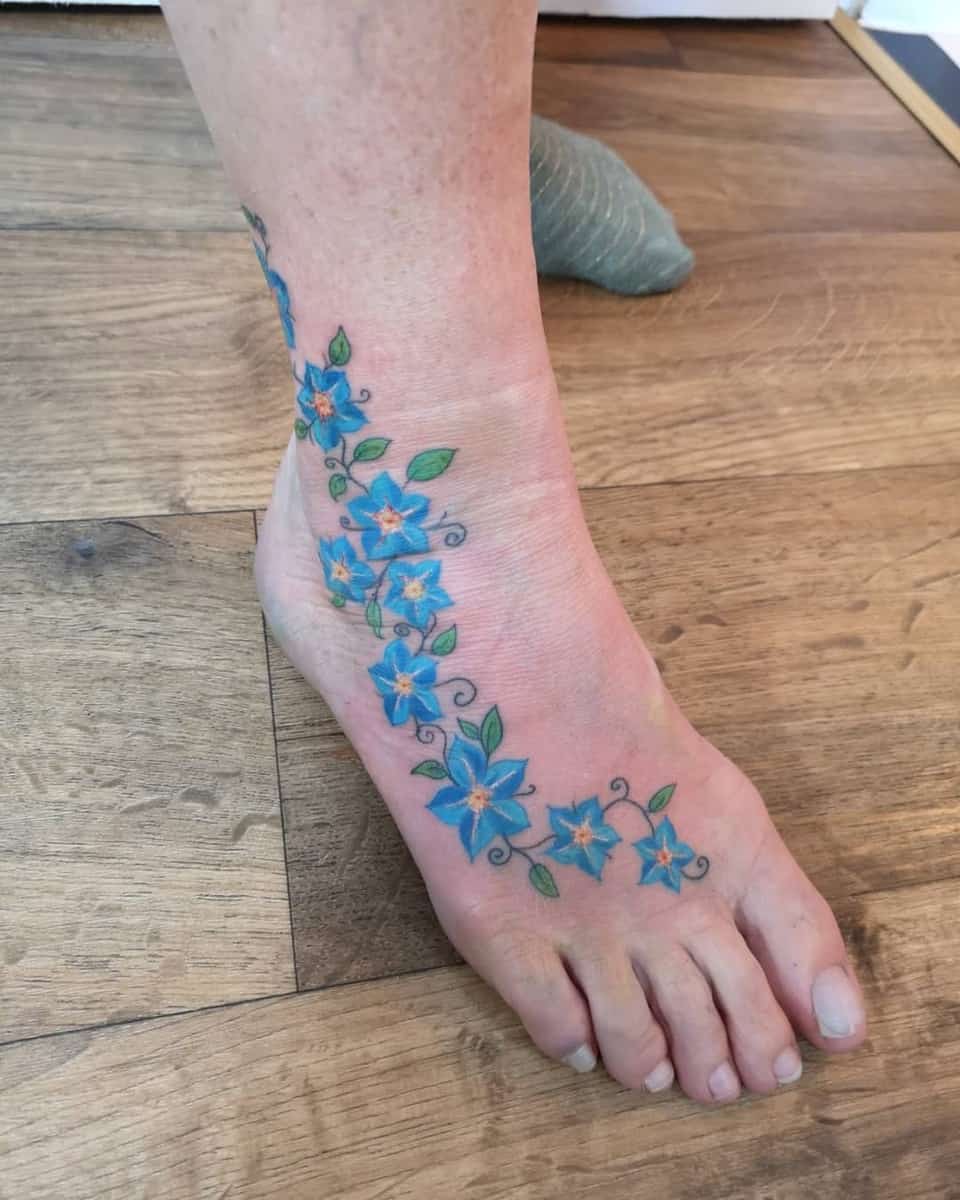 Foot tattoo design displaying beautiful artwork