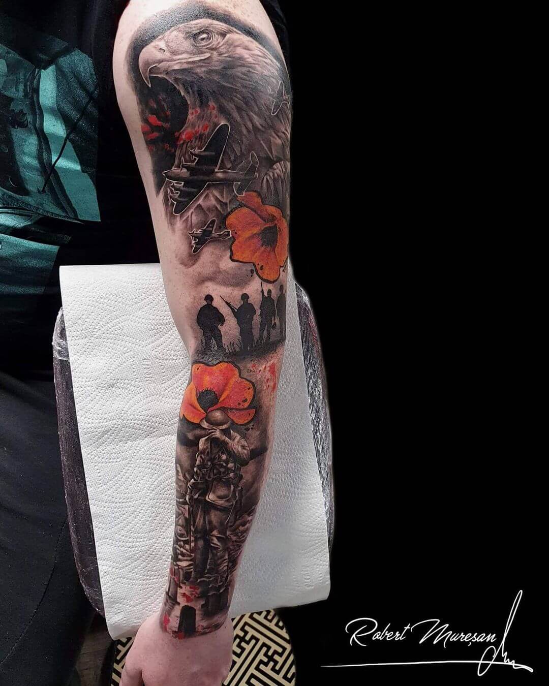 Full Sleeve Army Tattoo