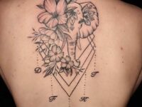 Geometrical-Back-Flower-Tattoo