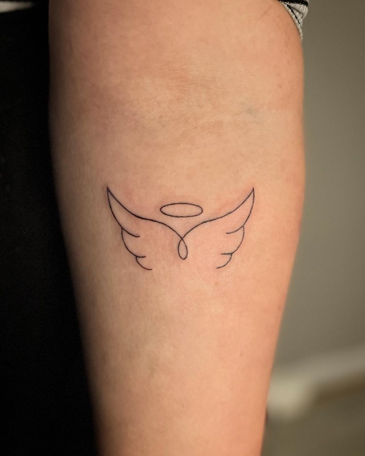 Angel Wings With Halo Tattoo Designs