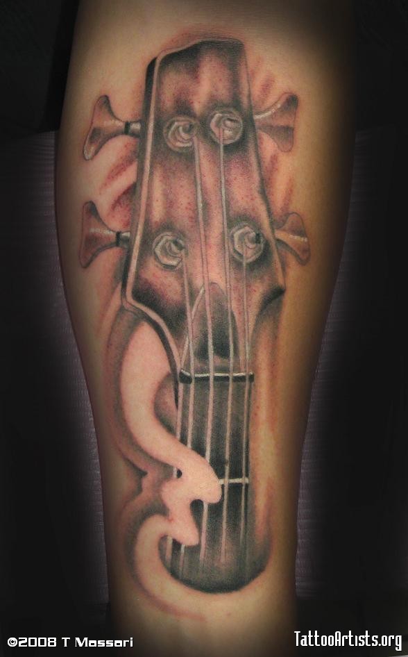 Bass Guitar Tattoo Design