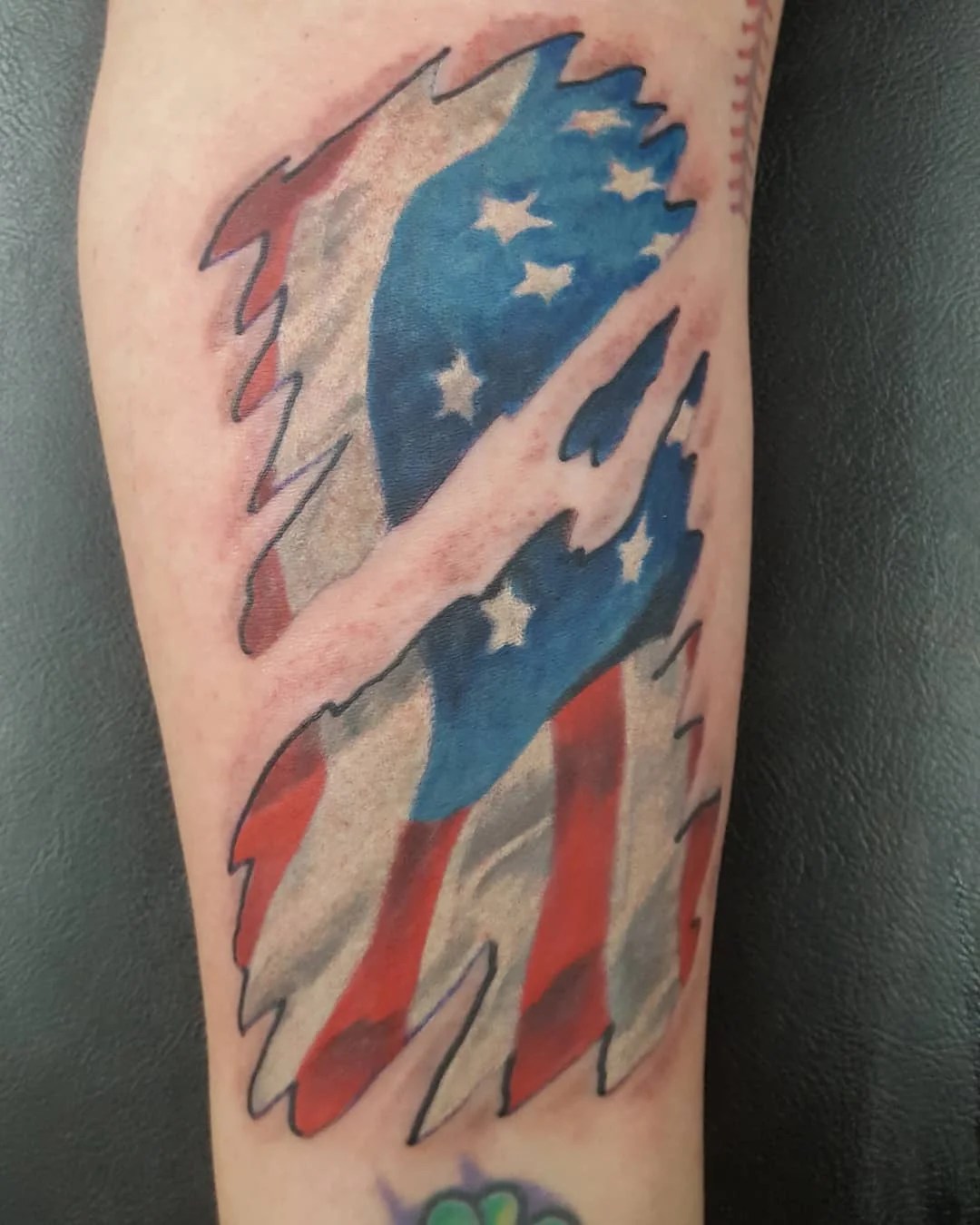 July 4th American Flag Forearm Tattoo