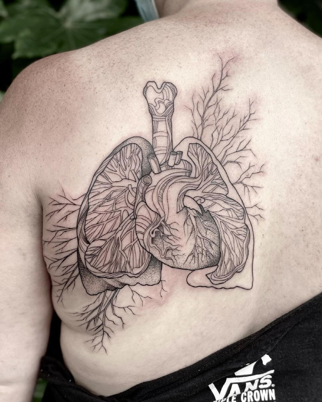 Heart and Lungs Anatomy Tattoo
