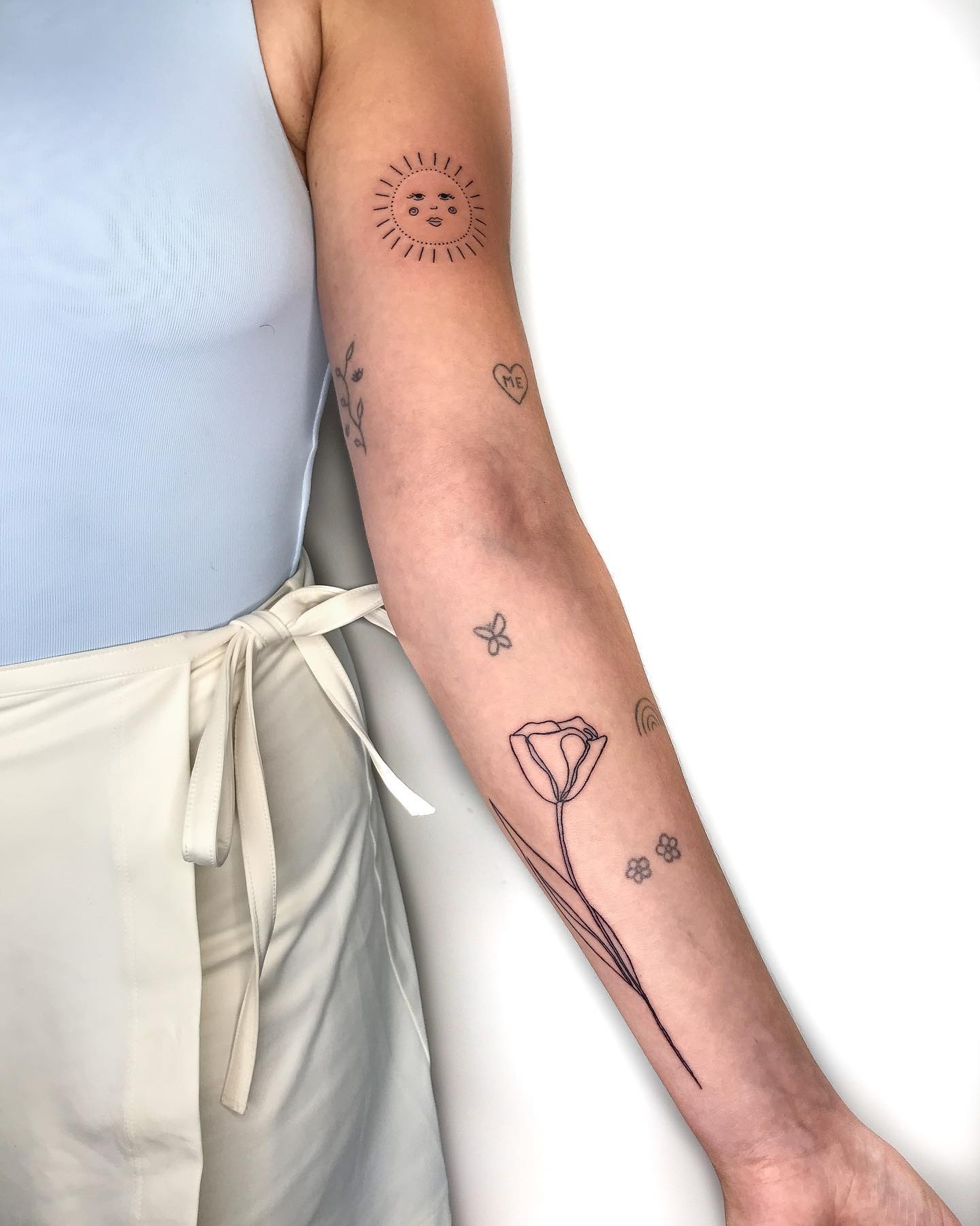 Minimalistic Arm Lift Scar Cover-Up Tattoo