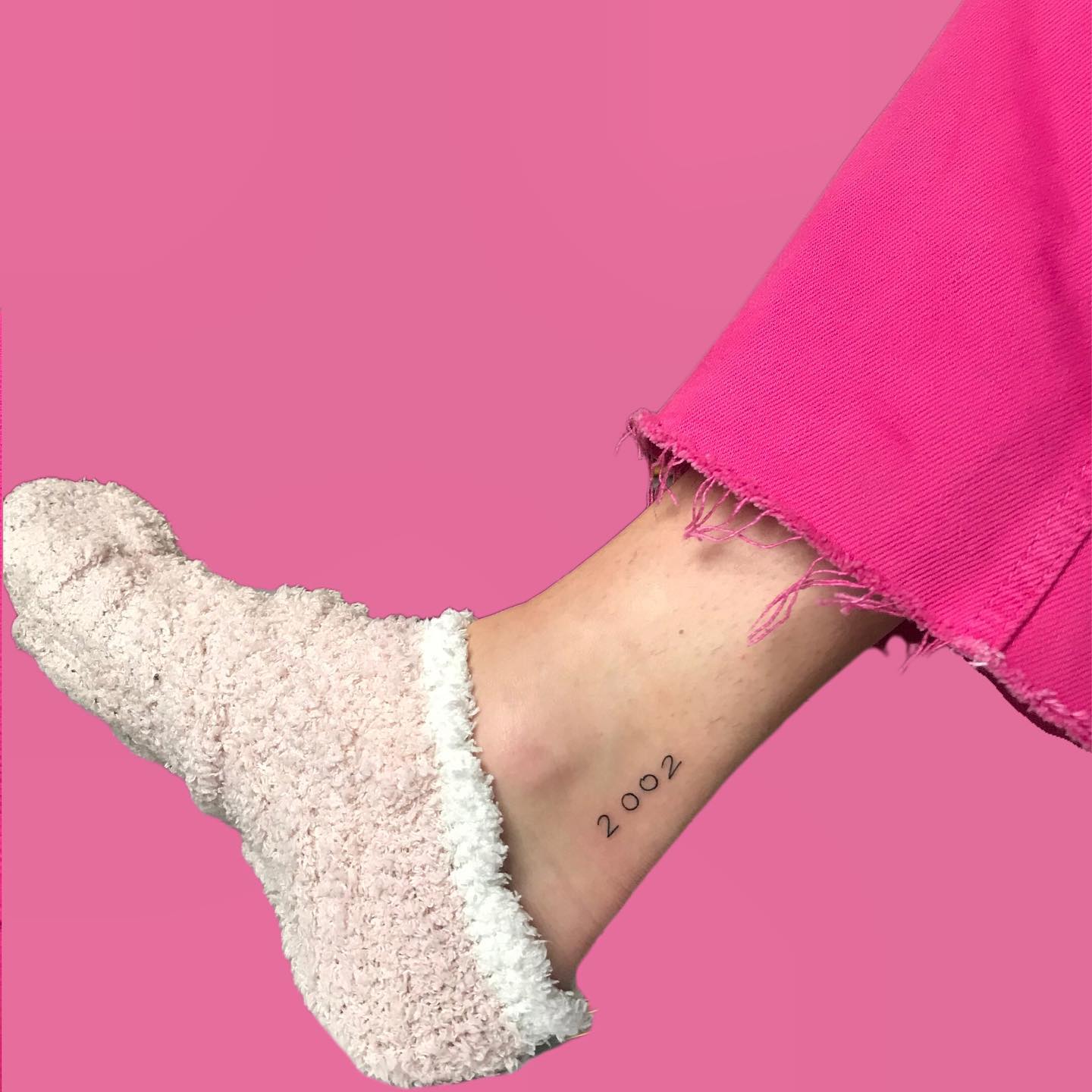 Minimalistic Birth Year 2002 Tattoo