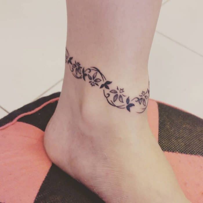 Charming Nature Elements Ankle Tattoo