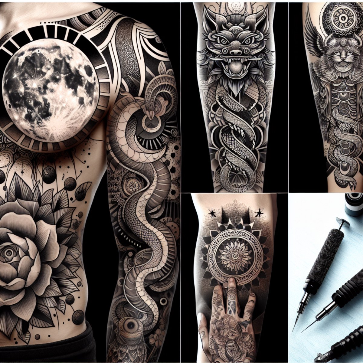 Urban tattoo showcasing vibrant street art inspired designs