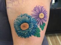 Realistic-Aster-Flower-Tattoo-bradbellantetattoos