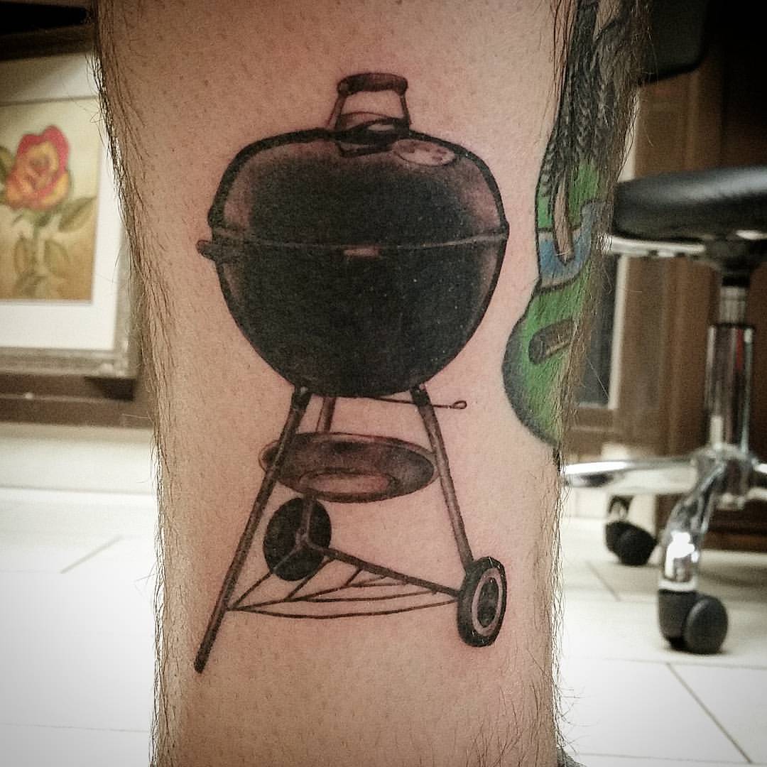 Realistic BBQ tattoo