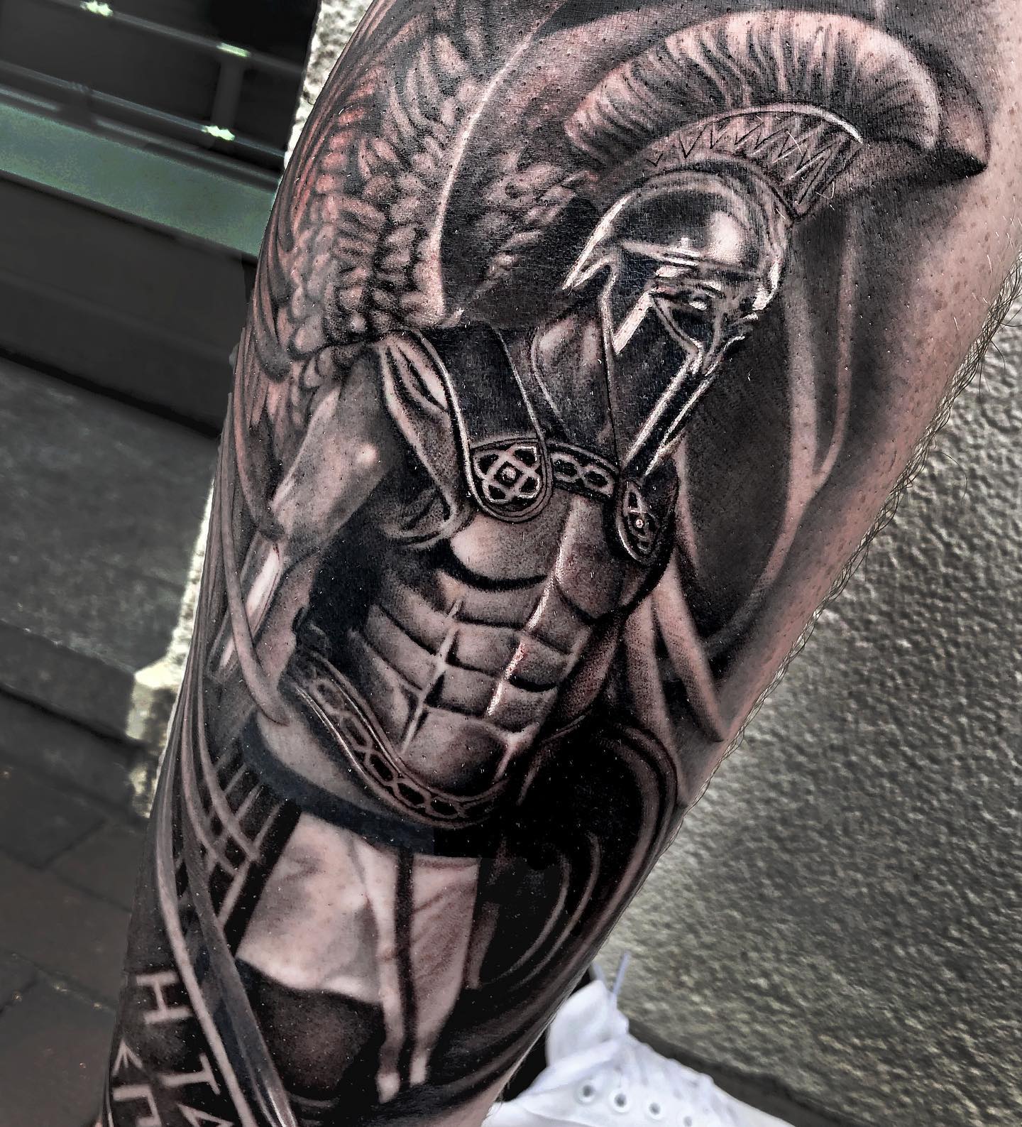 Elegant Spartan Warrior Tattoo