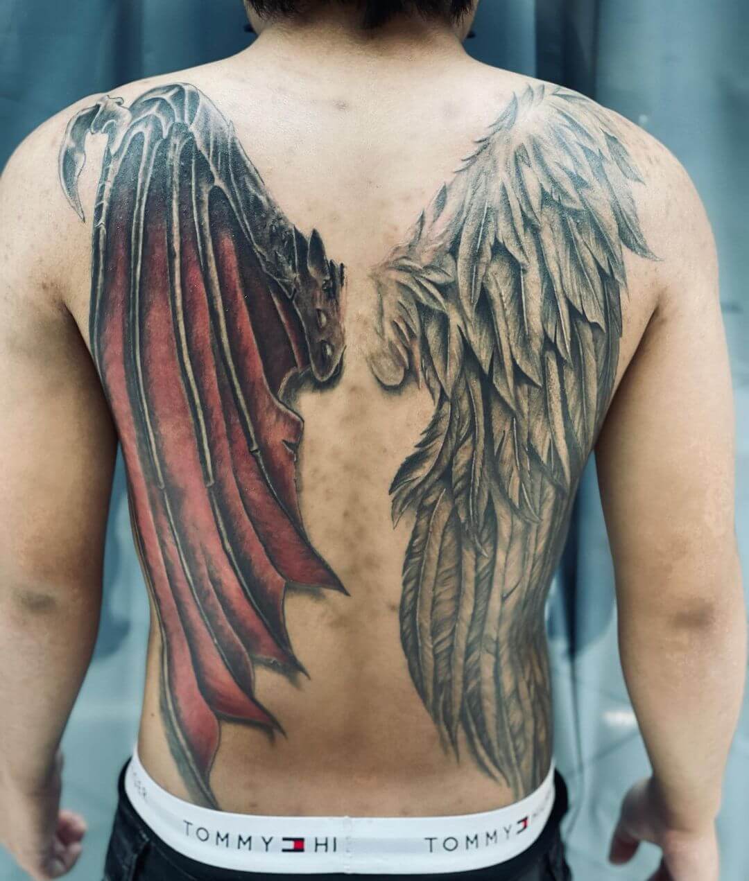 Stunning Angel Devil Wings Tattoo