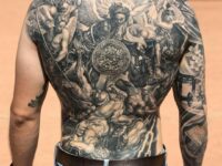 Stunning-Black-and-Grey-Full-Back-God-Tattoo-Design