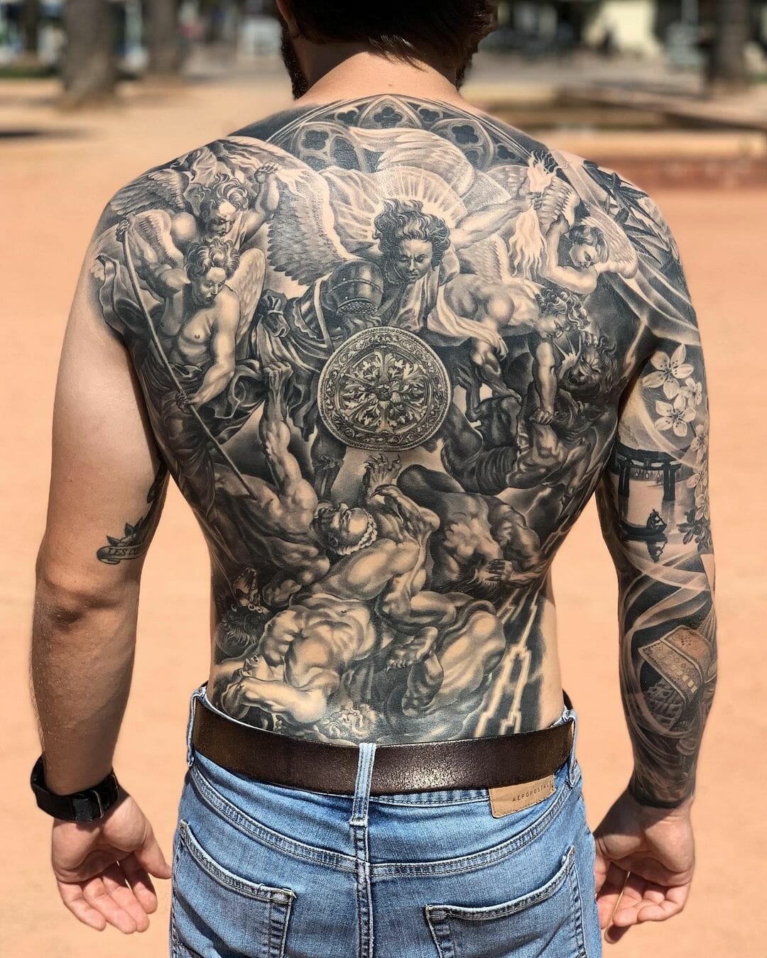 Nature-Inspired Back Tattoo