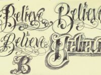 Tattoo_Lettering_Believe_by_12KathyLees12