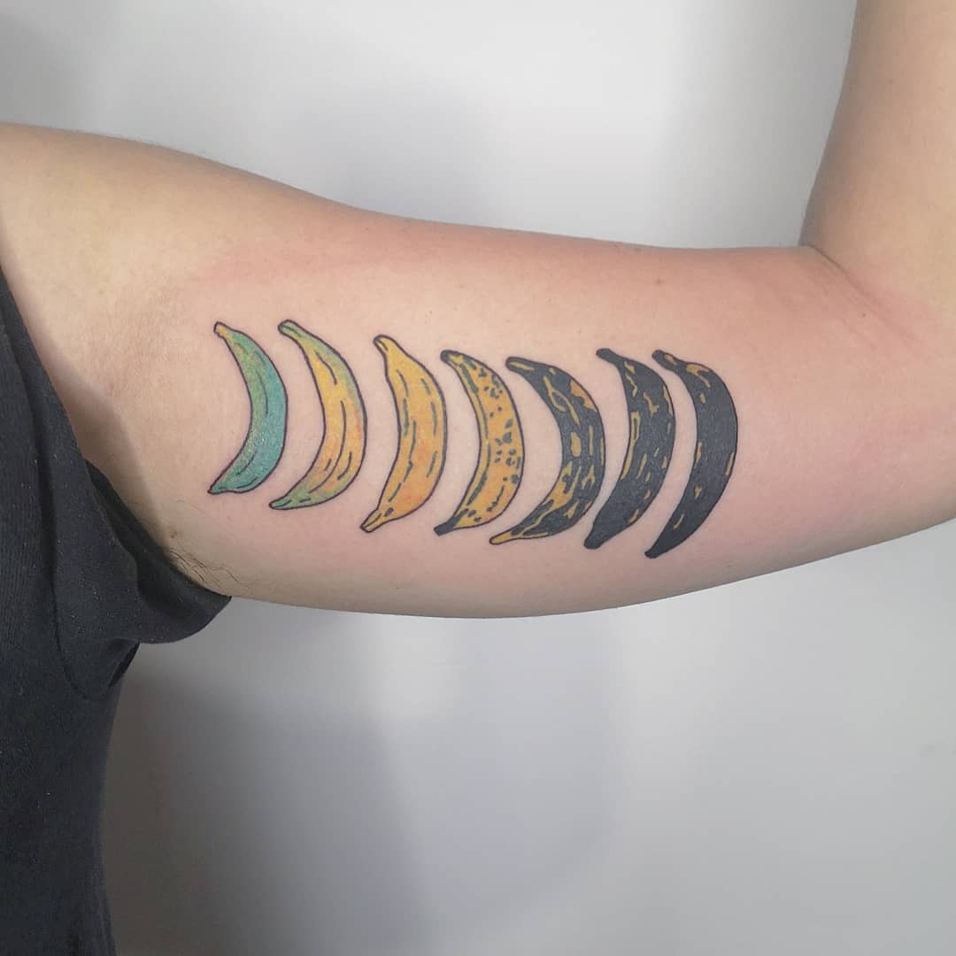 Colourful Transition of Bananas Tattoo