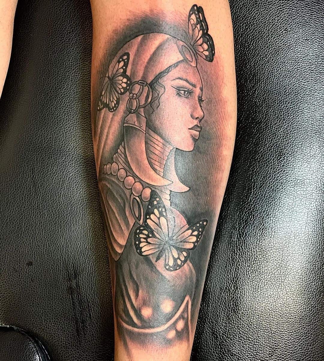 Tribal African Queen With Butterflies