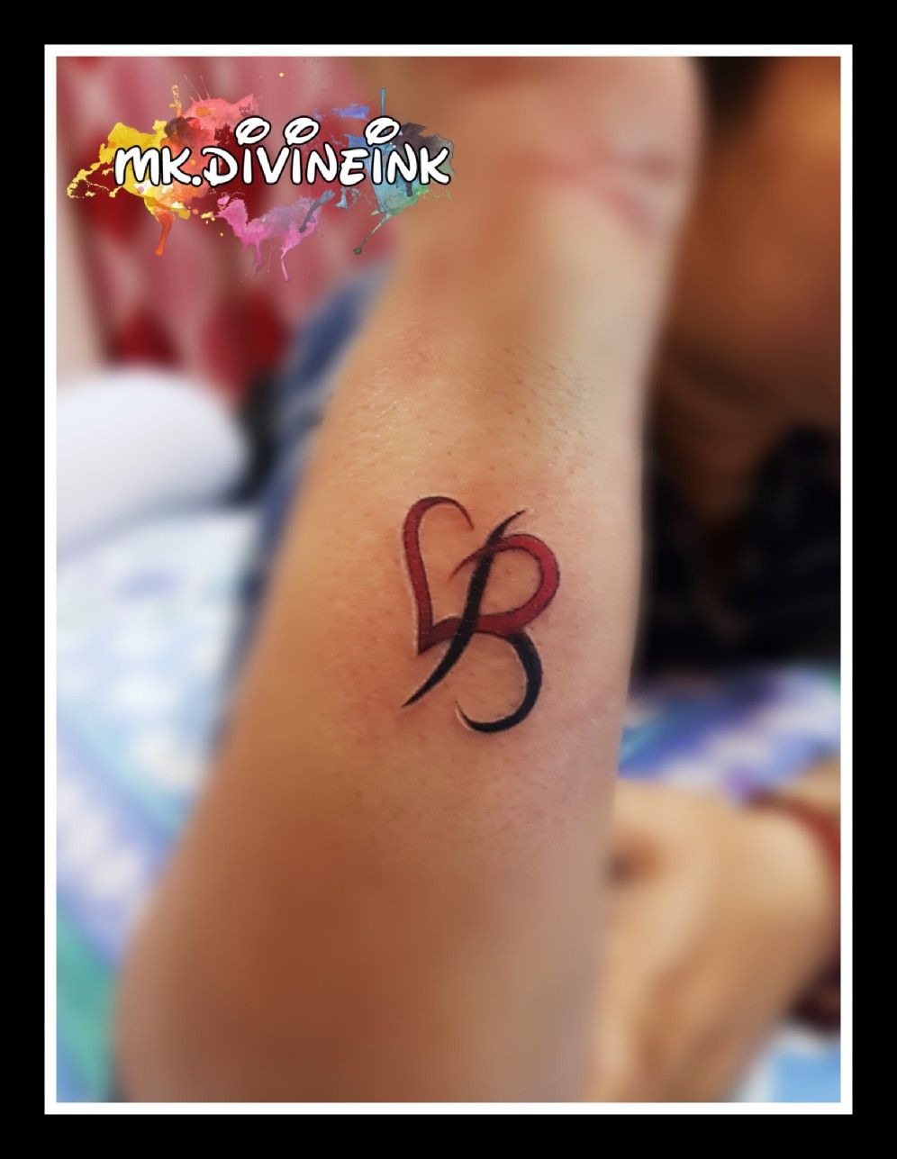 Innovative letter B tattoo design
