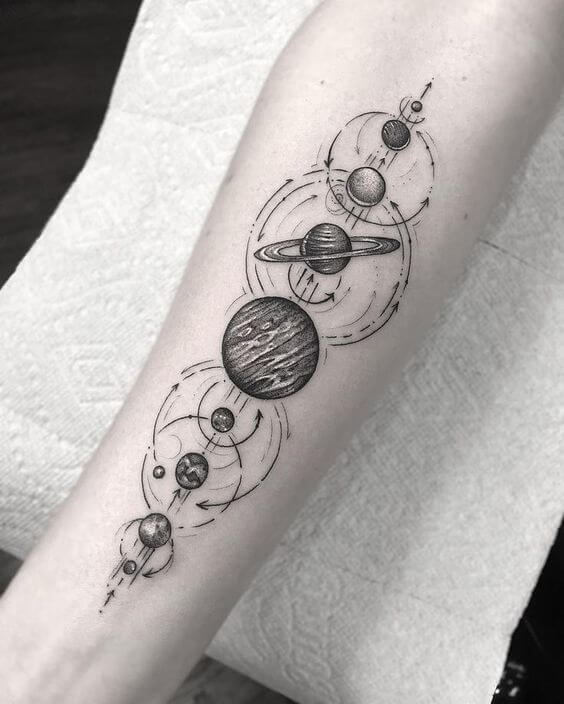 Solar System Tattoo