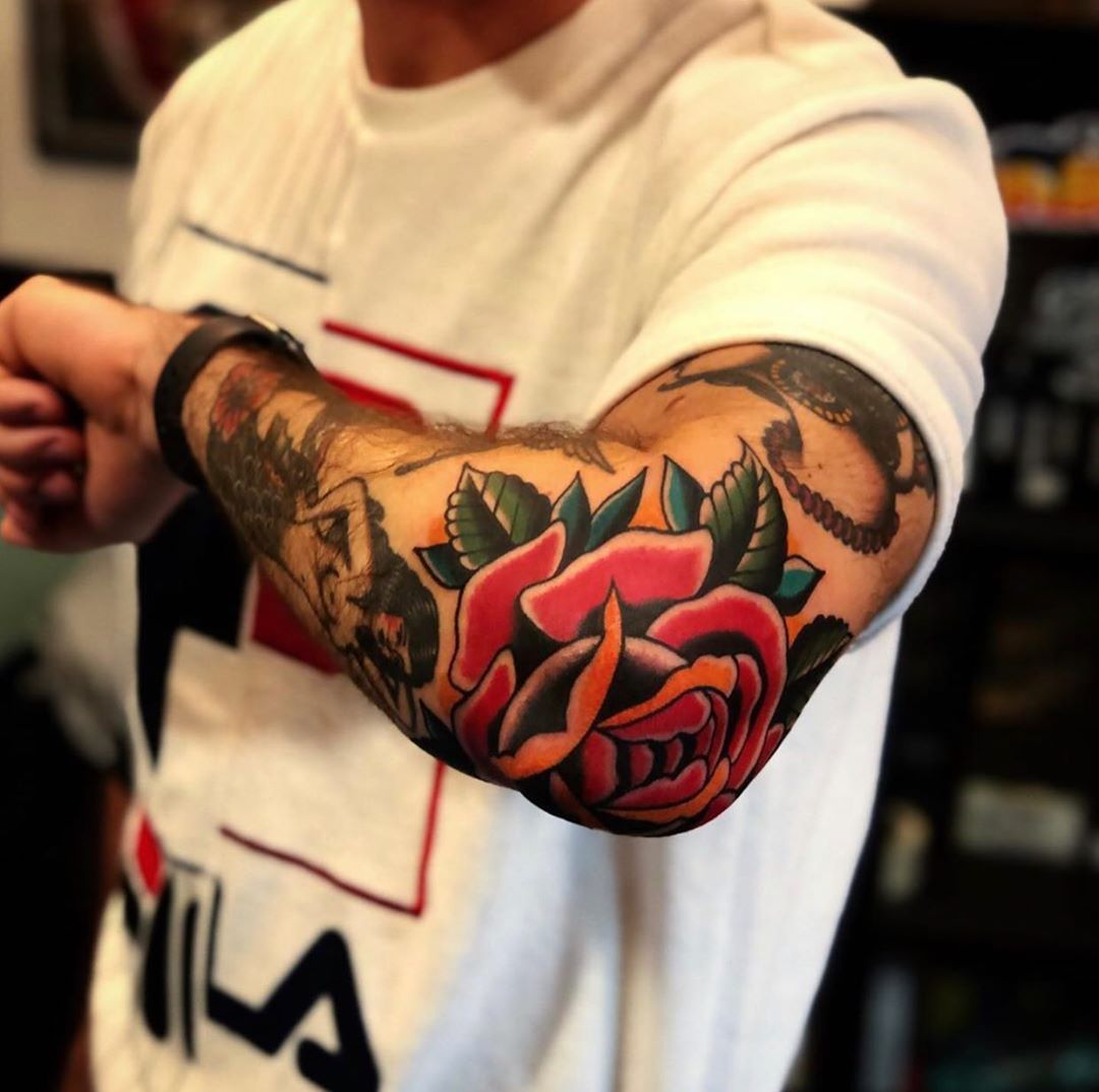 More Traditional Elbow Tattoos