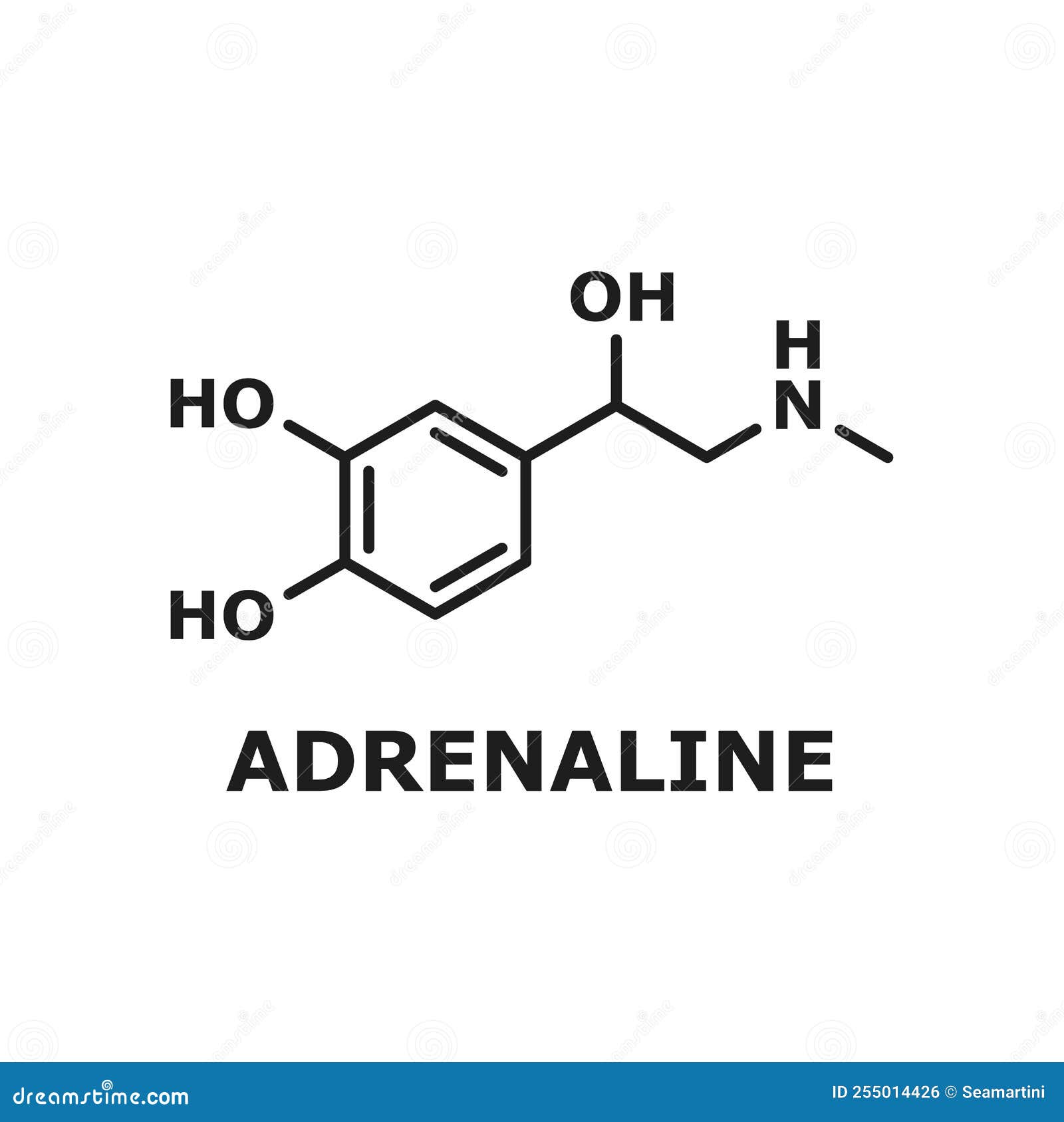 Adrenaline or Adrenalin, Epinephrine Structure
