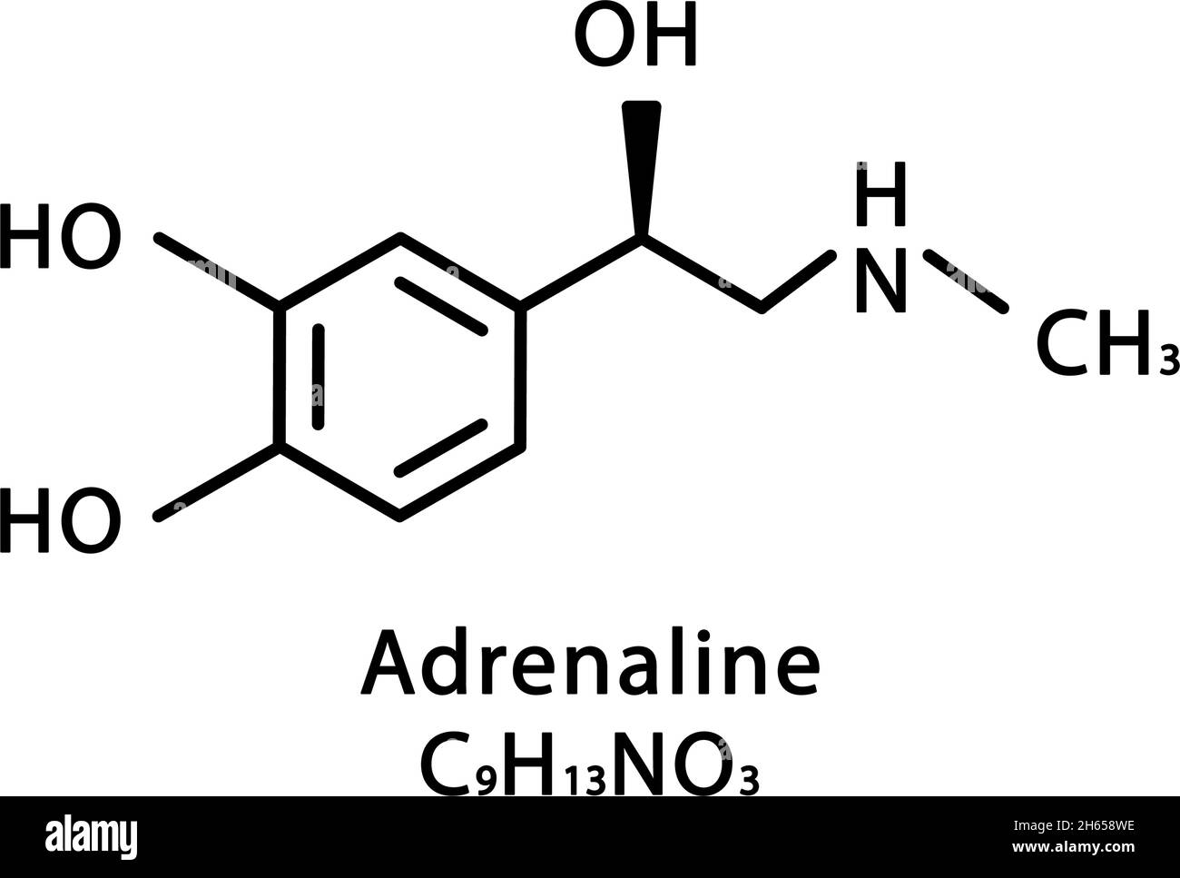 Adrenaline molecular structure.