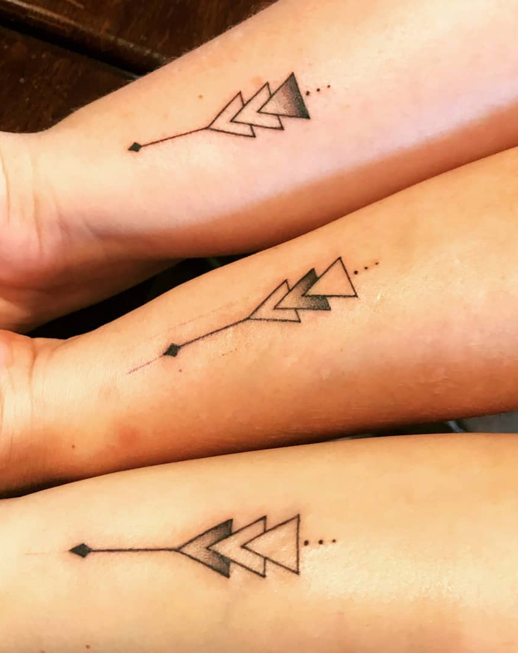 Minimalist Triangle Sibling Tattoos