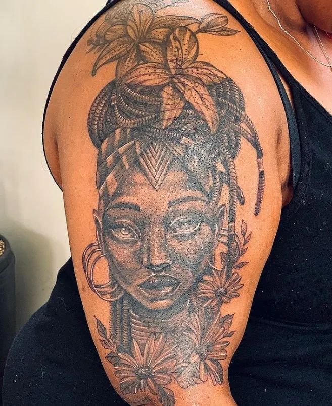 African Queen Tattoo: Black Goddess Tattoo Ideas