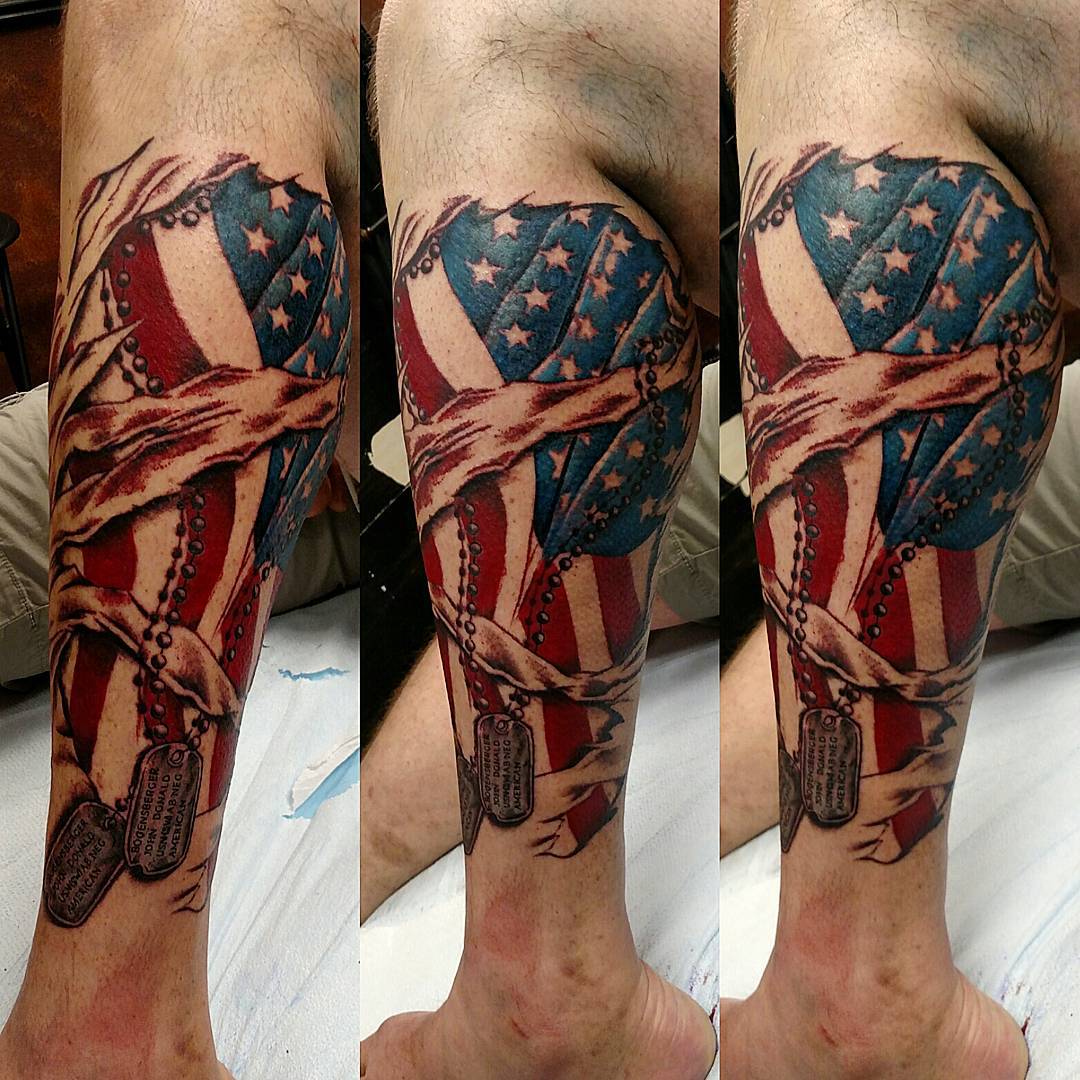 Patriotic American Flag Tattoo